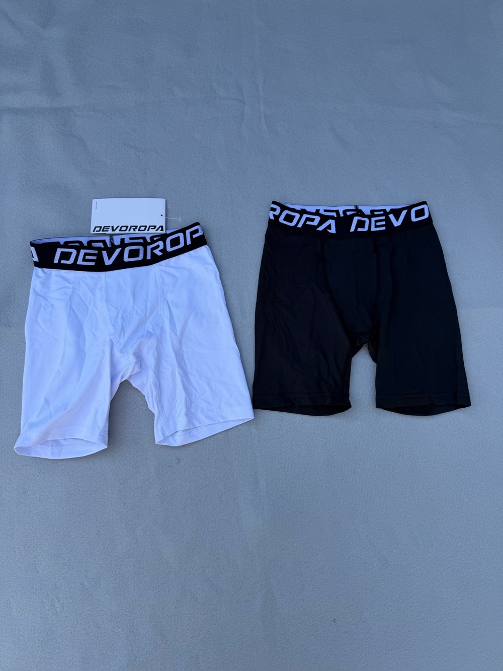 2 Pair Devoropa Men’s XS Compression Athletic Performance Base Layer Shorts